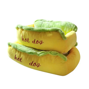 Hot Dog Shape Pet Bed Plush Sofa for Cats & Small Dogs