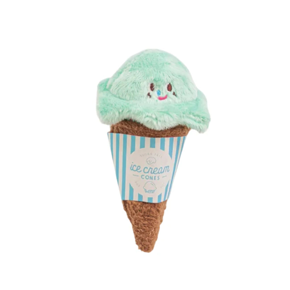 Ice Cream Cone Dog Chew Toy Plush With Squeaker