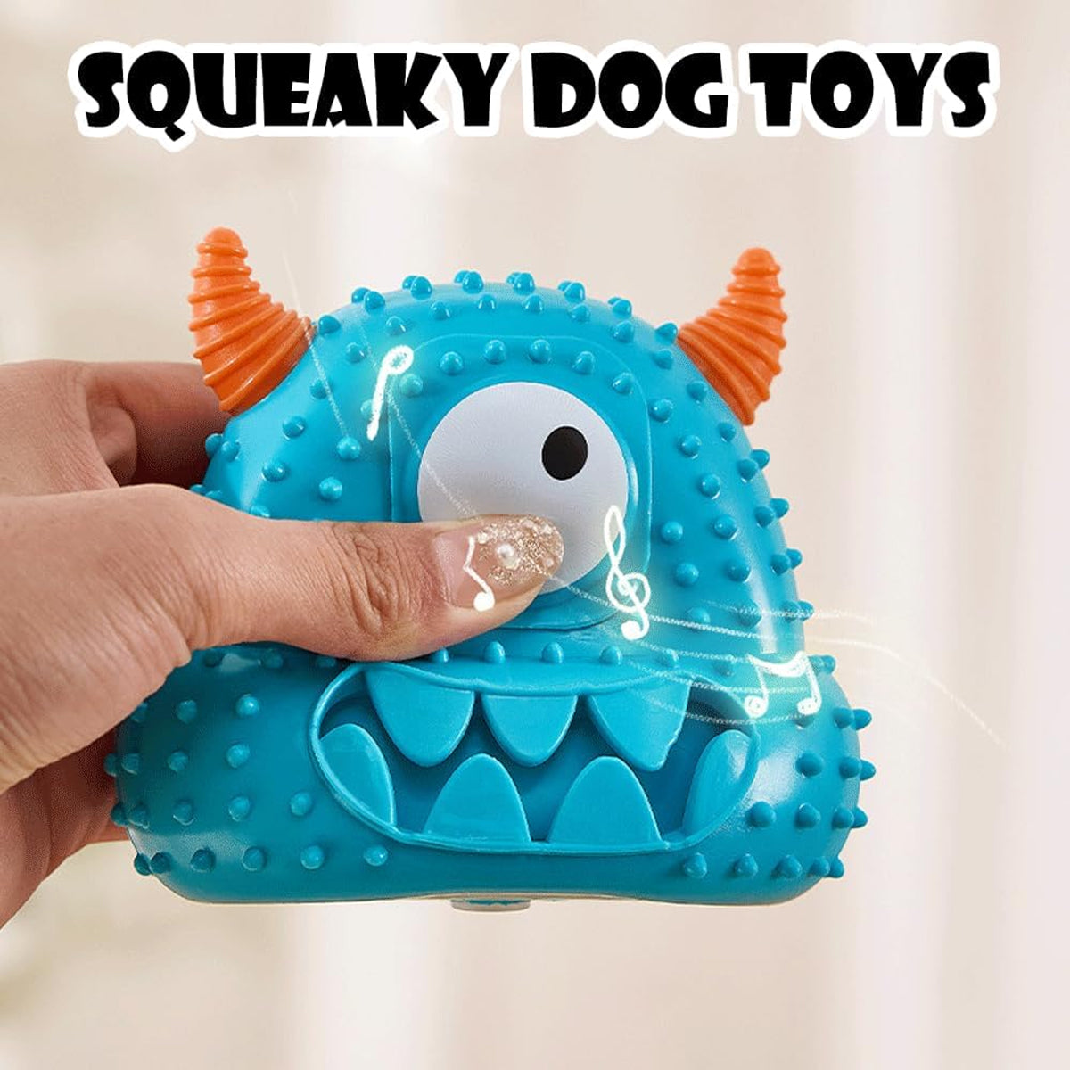Dog Chew Toy Squeaky Monster Treat Dispenser