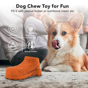 Dog Chew Toy Durable Squeaky Rubber Shoe for Dental Cleaning