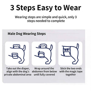 Disposable Dog Diapers 60PCS | Super Absorbent Leak-Proof Pet Nappies