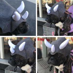 Triceratops Dog Costume Hat