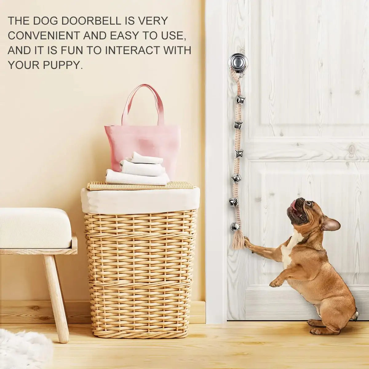 Braided Dog Training Bell for Door Handle Potty Alert (6 Bells)