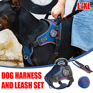 Heavy Duty Anti-Pull Dog Harness And Bungee Leash Set