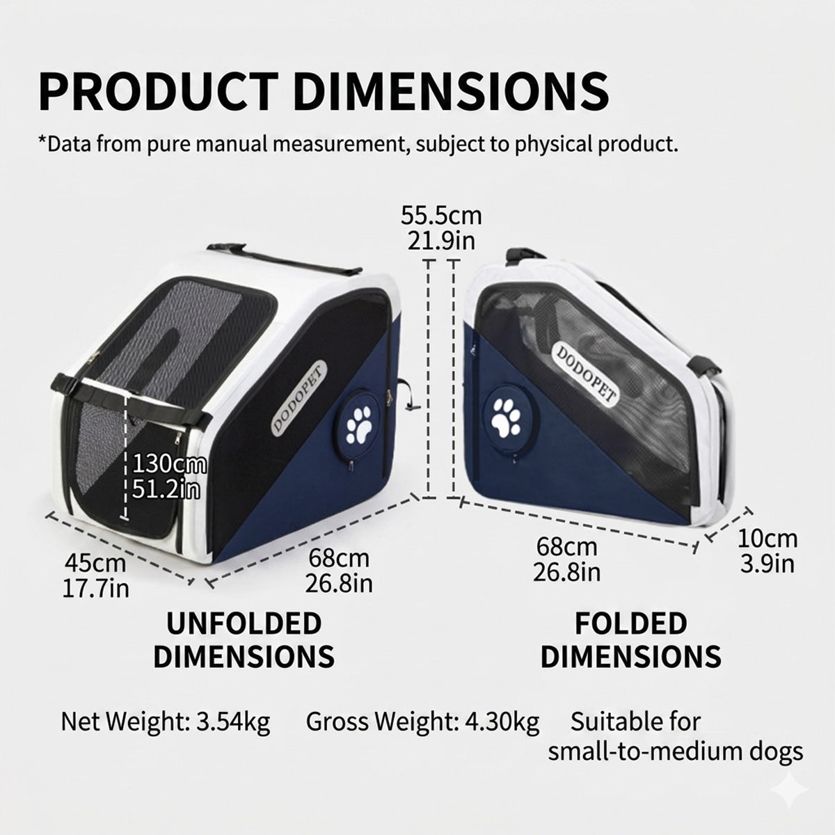 DODOPET Foldable Dog Car Carrier, Safe Travel Pet Car Seat
