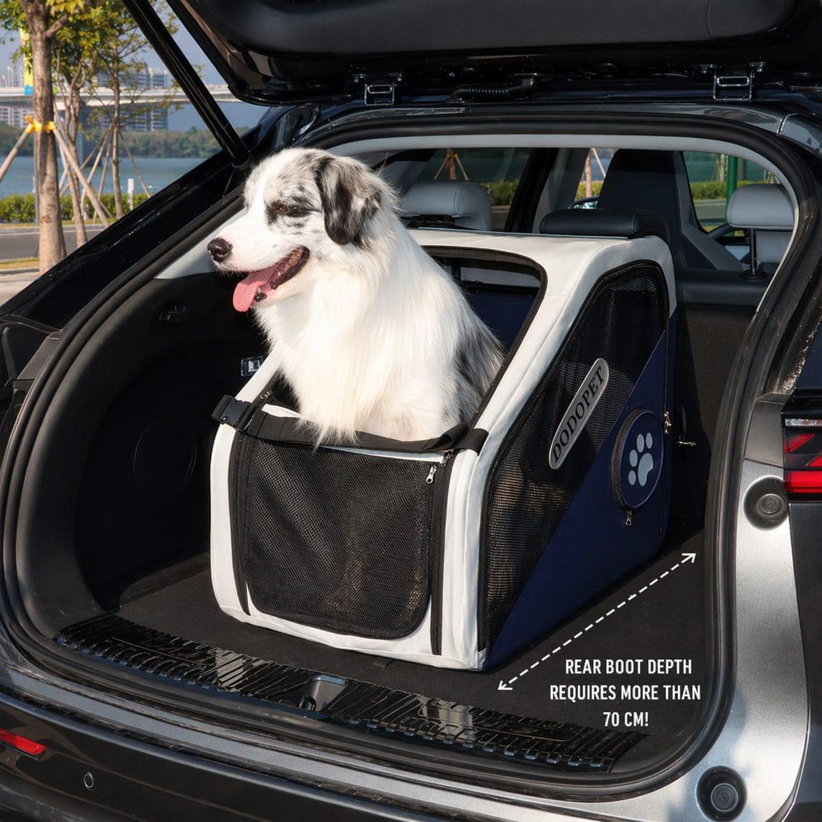 DODOPET Foldable Dog Car Carrier, Safe Travel Pet Car Seat