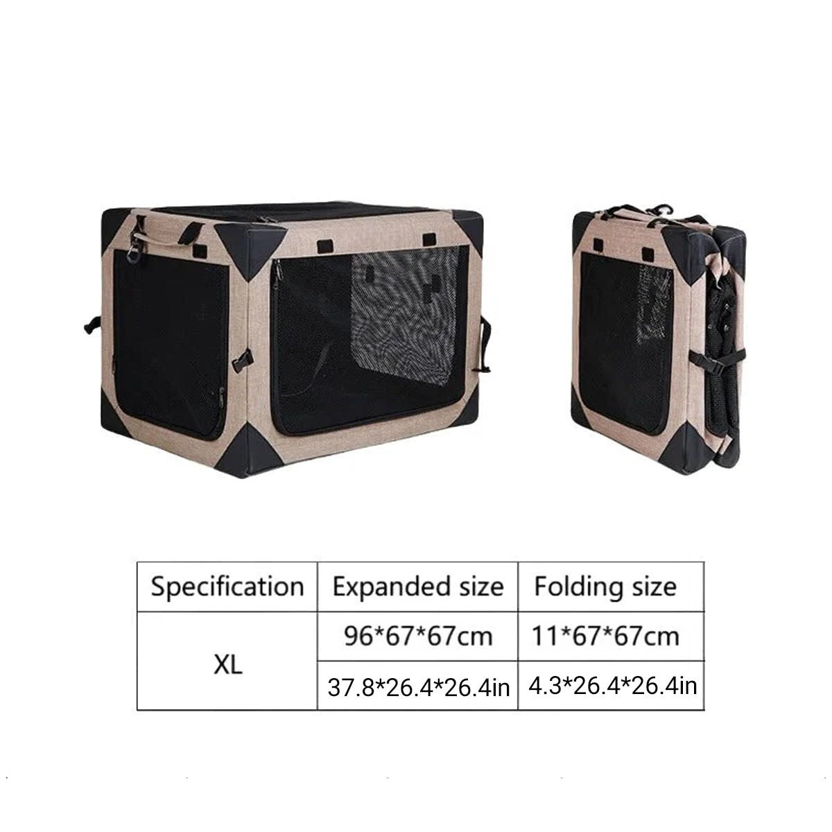 DODOPET Foldable Soft Dog Crate, XL Portable Travel Pet Kennel