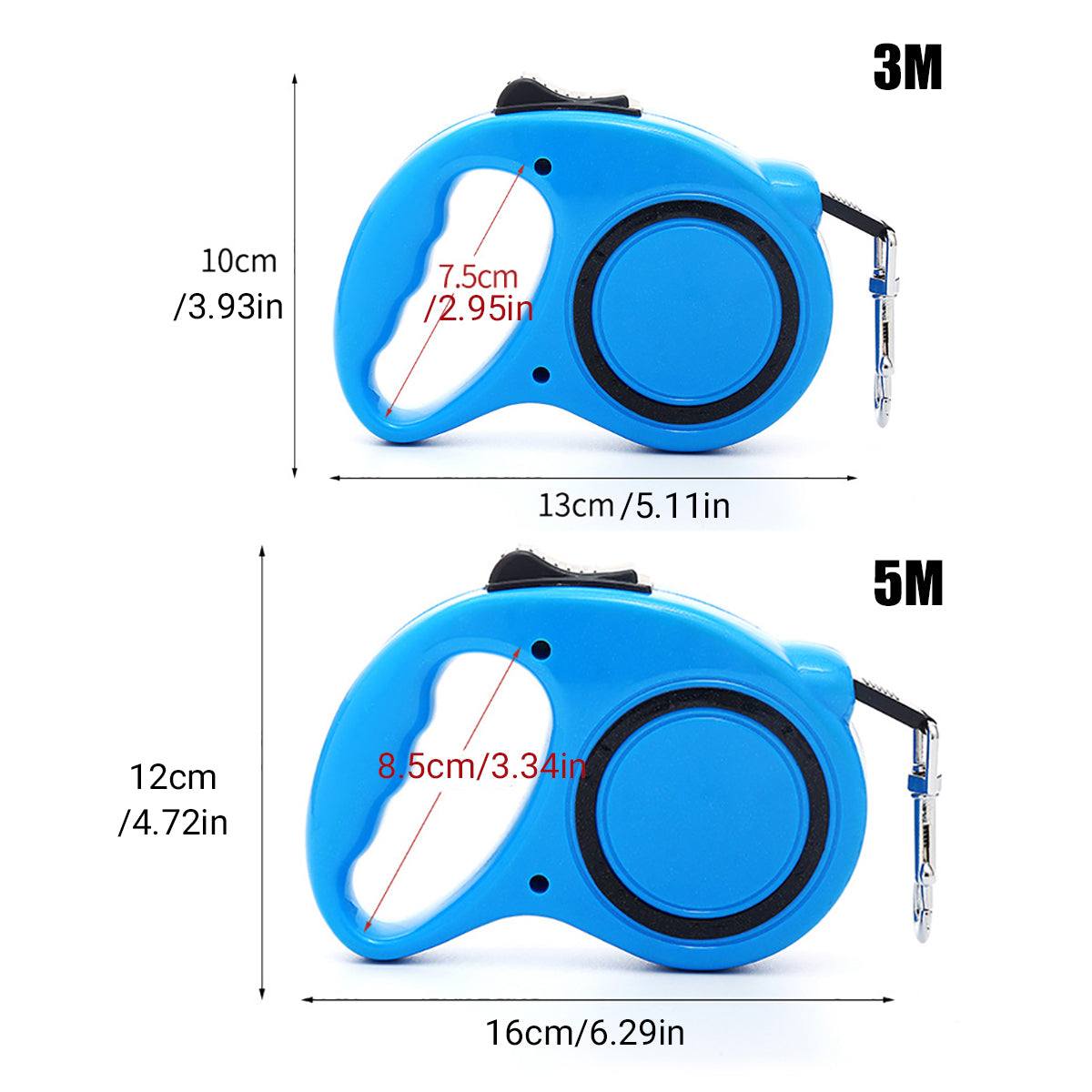 3/5M Retractable Dog Lead Leash Long Stong Extendable Lockable Rope Heavy Duty