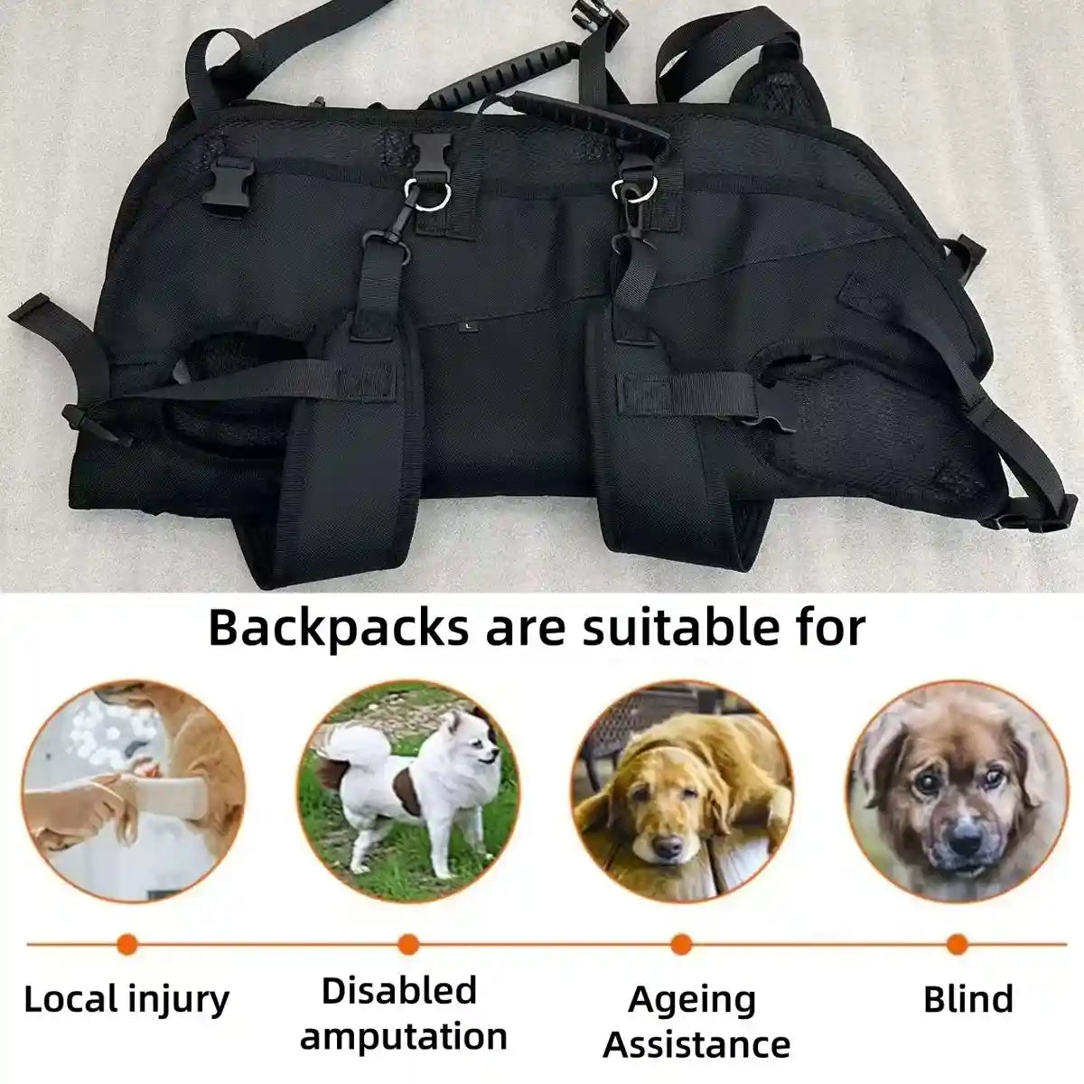 Dog Lift Harness Adjustable Support Carrying Harness for Pets