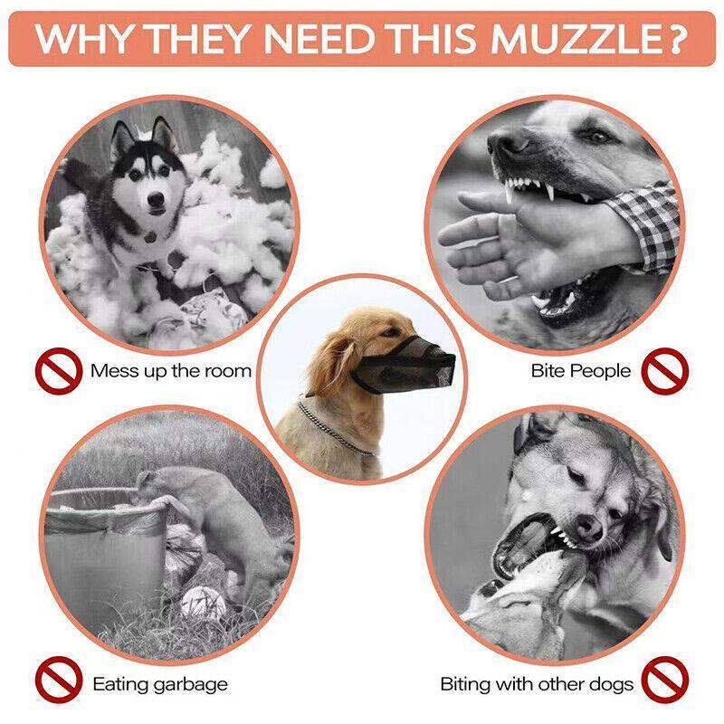 Nylon Dog Muzzle  Adjustable Comfortable & Breathable Protection for Dogs