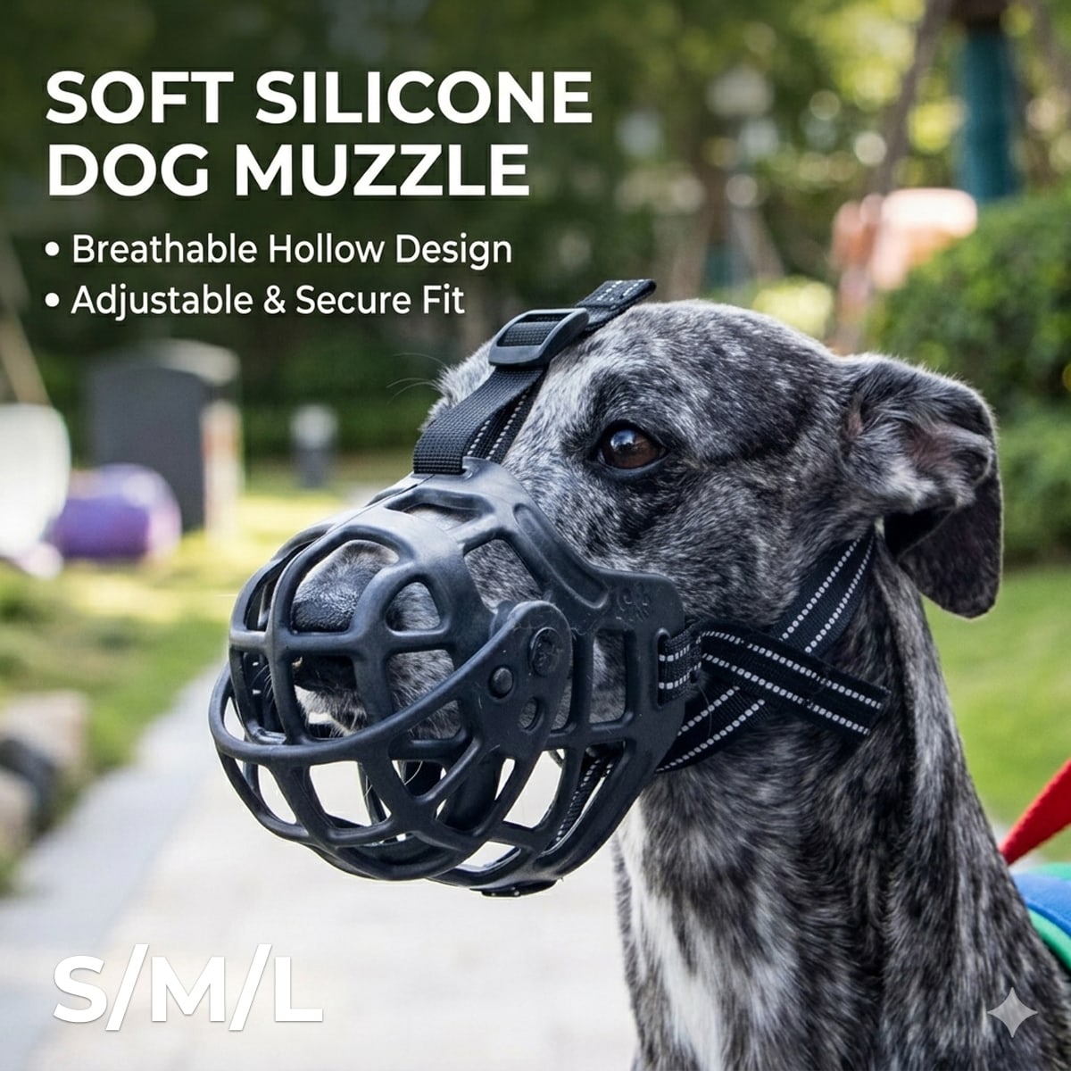 Soft Silicone Dog Muzzle, Breathable Basket Muzzle (S/M/L)