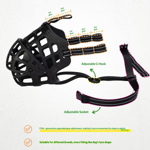 Soft Silicone Dog Muzzle, Breathable Basket Muzzle (S/M/L)