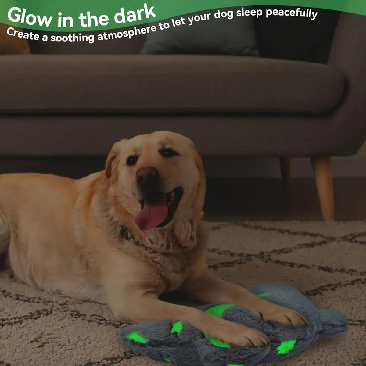 Glow In The Dark Dog Pillow for Anxiety Relief and Neck Support