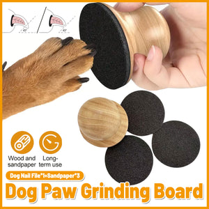 Wooden Dog Nail Sharpening Board Round Pet Grooming Tool Nail Repair Training