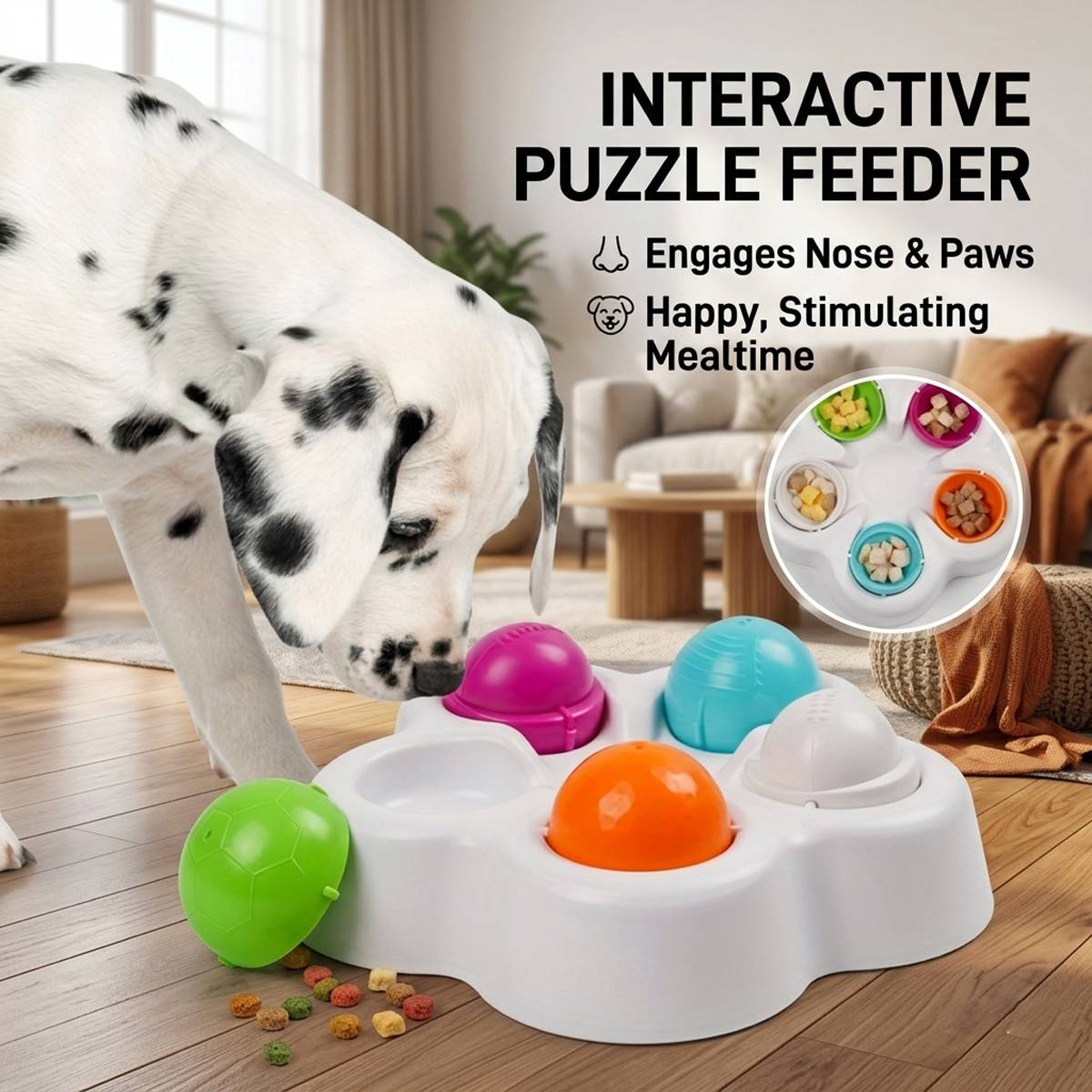 Interactive Puzzle Feeder Dog Toy