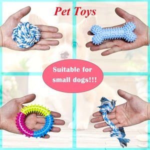 10 Pcs Dog Chew Toy Set with Rope Shapes