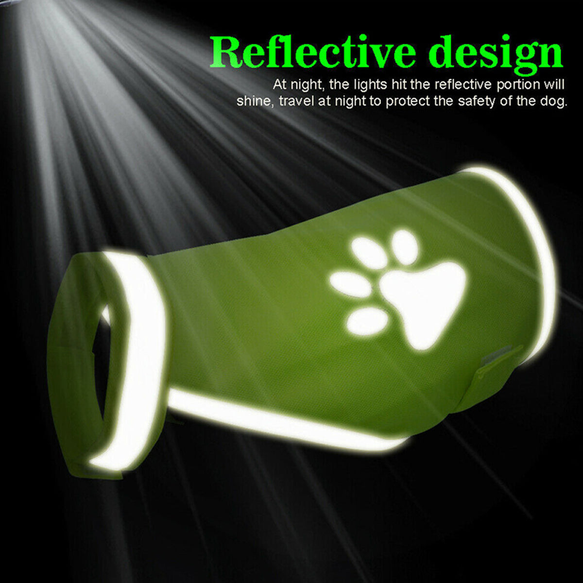 High-Visibility Dog Safety Vest Reflective Fluorescent Green
