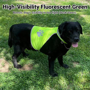 High-Visibility Dog Safety Vest Reflective Fluorescent Green