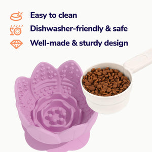 Lotus Silicone Dog Slow Feeder Bowl – Non-Slip Healthy Eating Mat