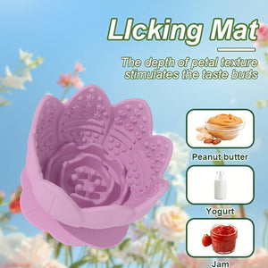 Lotus Silicone Dog Slow Feeder Bowl – Non-Slip Healthy Eating Mat