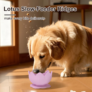 Lotus Silicone Dog Slow Feeder Bowl – Non-Slip Healthy Eating Mat