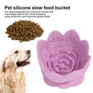 Lotus Silicone Dog Slow Feeder Bowl – Non-Slip Healthy Eating Mat