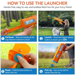 Dog Tennis Ball Launcher (1 Launcher + 3 Balls)