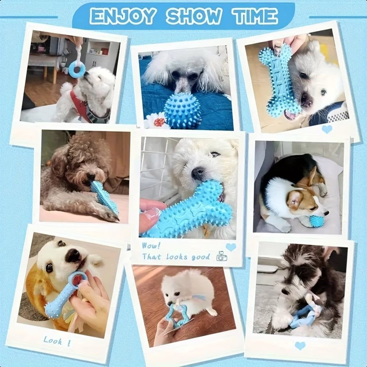 15 Pcs Dog Chew Toy Set with Rope and Rubber