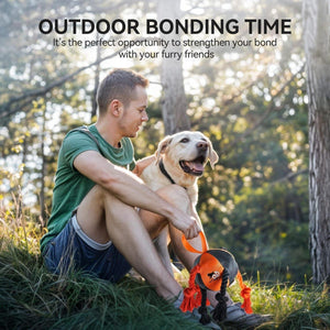 Orange Dog Tug Ball with Rope Knots and Handle