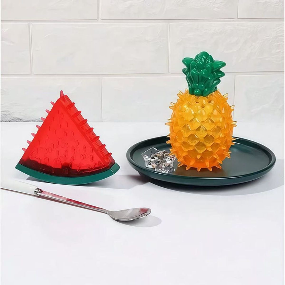 3 Pcs Fruit Shaped Dog Chew Toys for Cooling