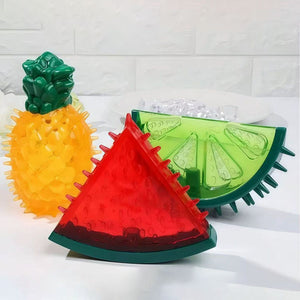 3 Pcs Fruit Shaped Dog Chew Toys for Cooling
