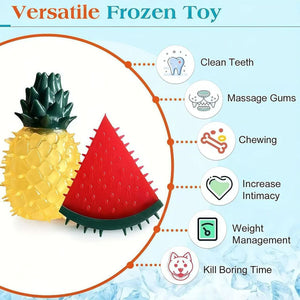 3 Pcs Fruit Shaped Dog Chew Toys for Cooling