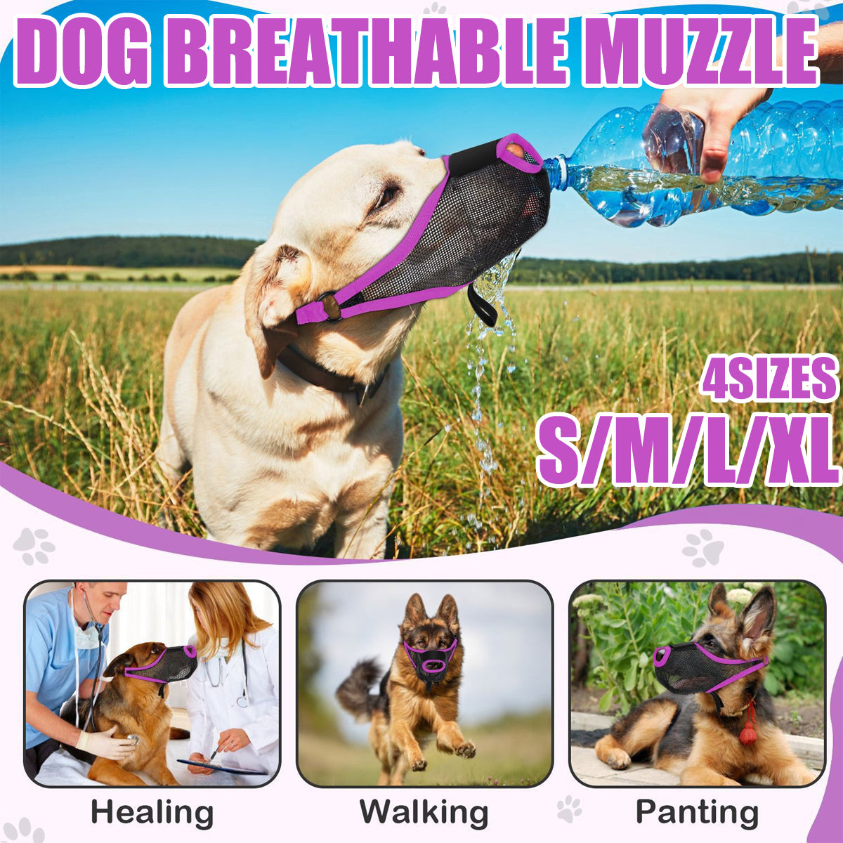 Dog Breathable Muzzle With Adjustable Strap