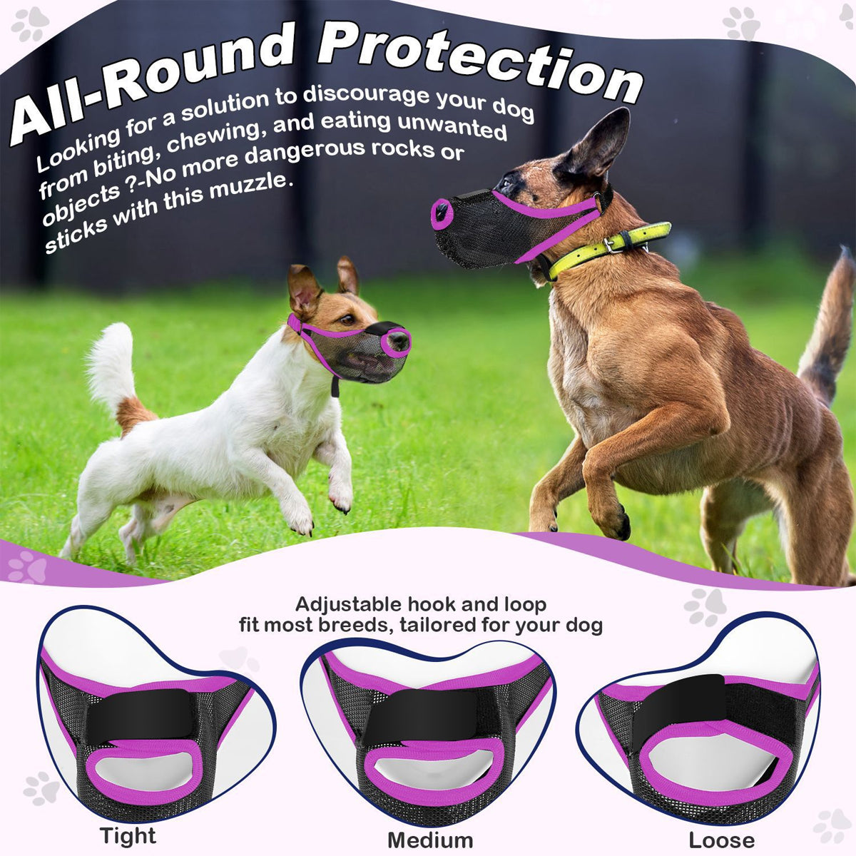 Dog Breathable Muzzle With Adjustable Strap