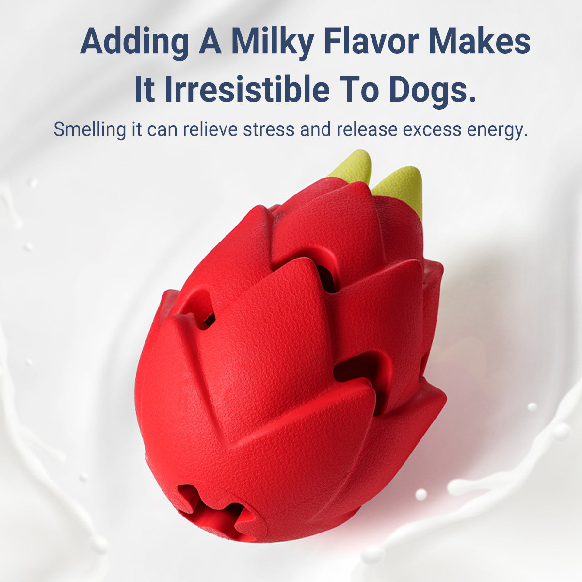 Dragon Fruit Dog Chew Toy Durable Treat Dispensing Rubber Toy