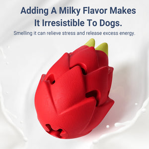 Dragon Fruit Dog Chew Toy Durable Treat Dispensing Rubber Toy
