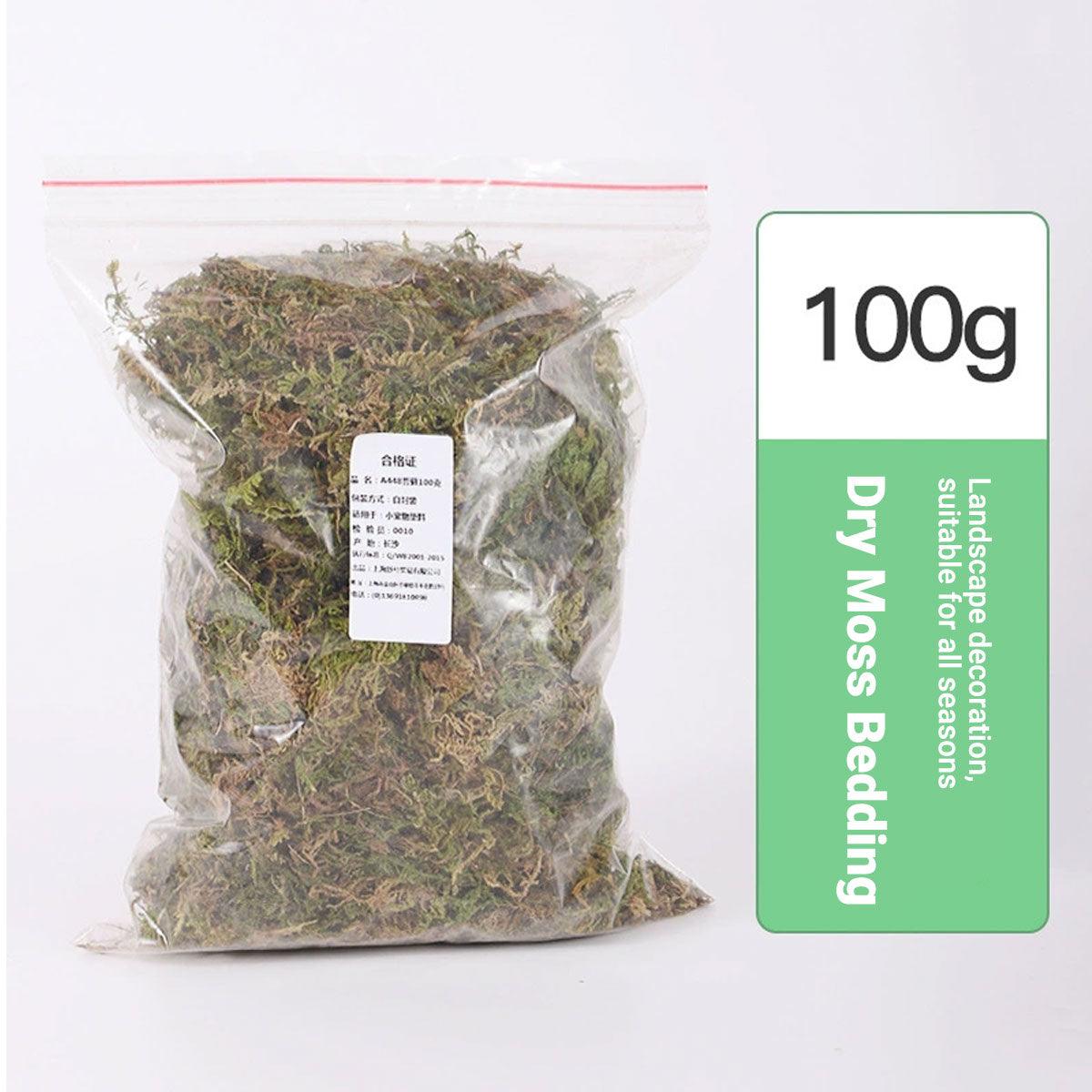 Natural Dry Moss for Hamsters & Reptiles Soft Bedding & Landscaping (100g)