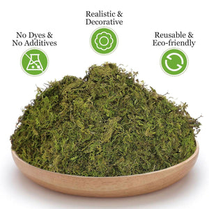 Natural Dry Moss for Hamsters & Reptiles Soft Bedding & Landscaping (100g)