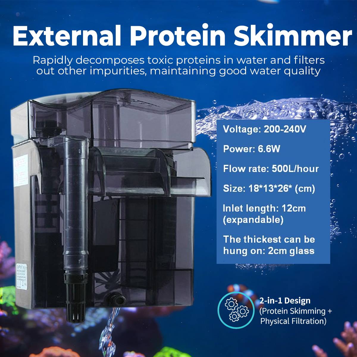 Waterfall Protein Skimmer - Jianrong Ps2012 External Desalinator
