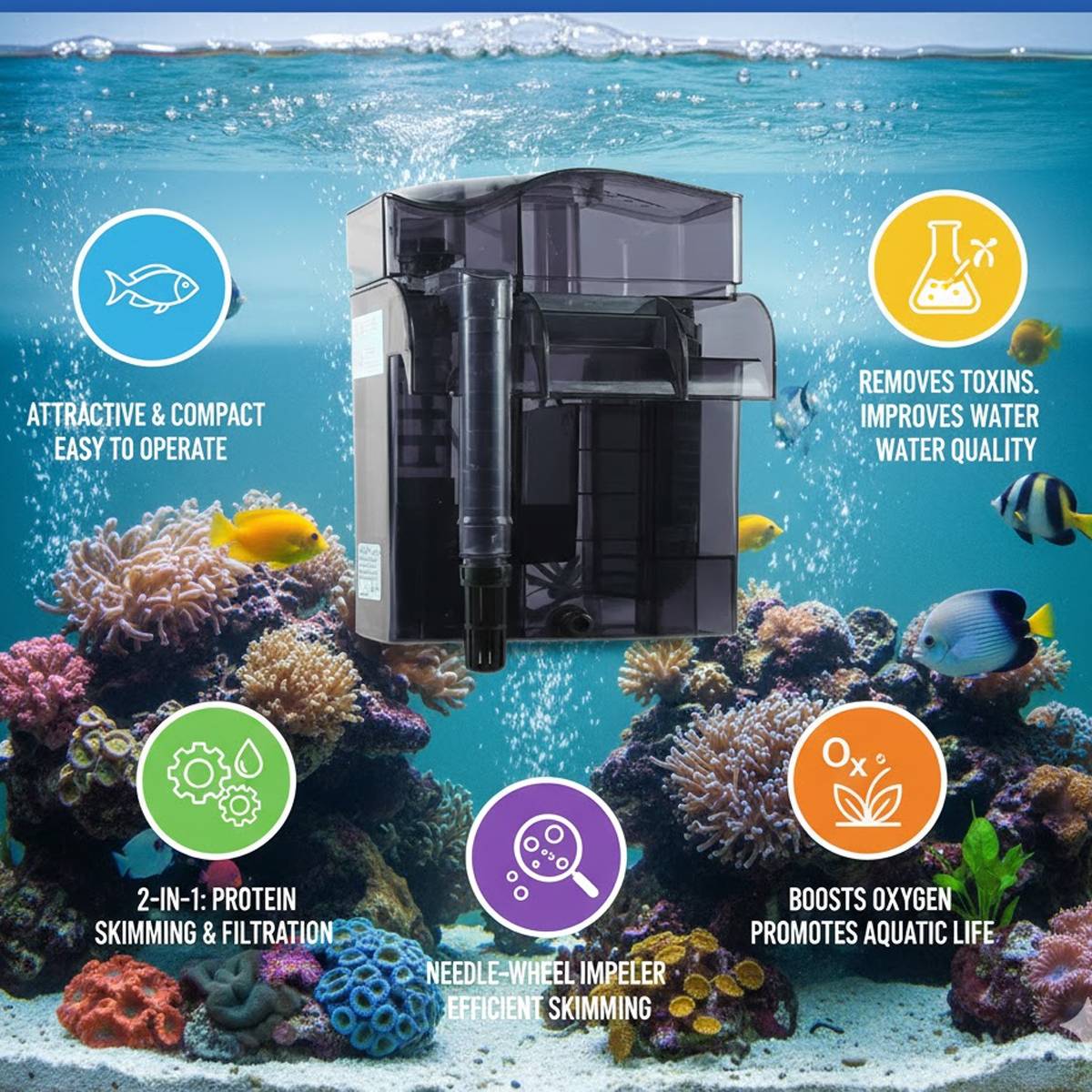 Waterfall Protein Skimmer - Jianrong Ps2012 External Desalinator