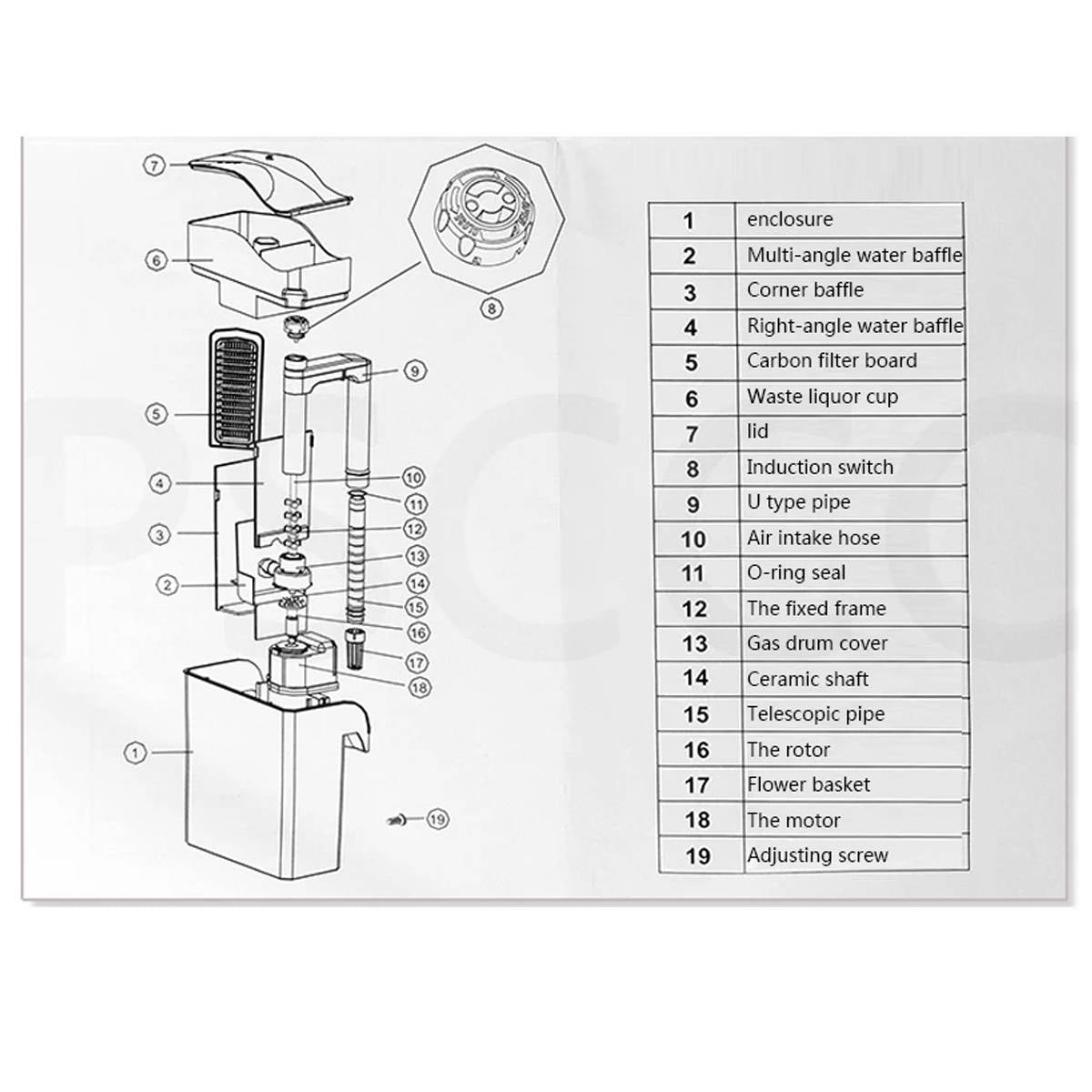 Waterfall Protein Skimmer - Jianrong Ps2012 External Desalinator