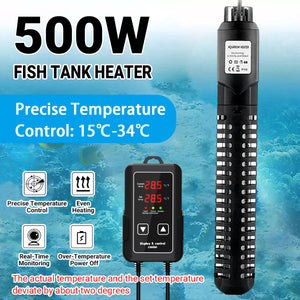 Energy-Efficient 500W Aquarium Heater Fish Tank Heater with Adjustable Thermostat