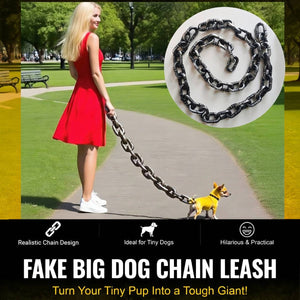 Fake Big Dog Chain Leash for Small Dogs