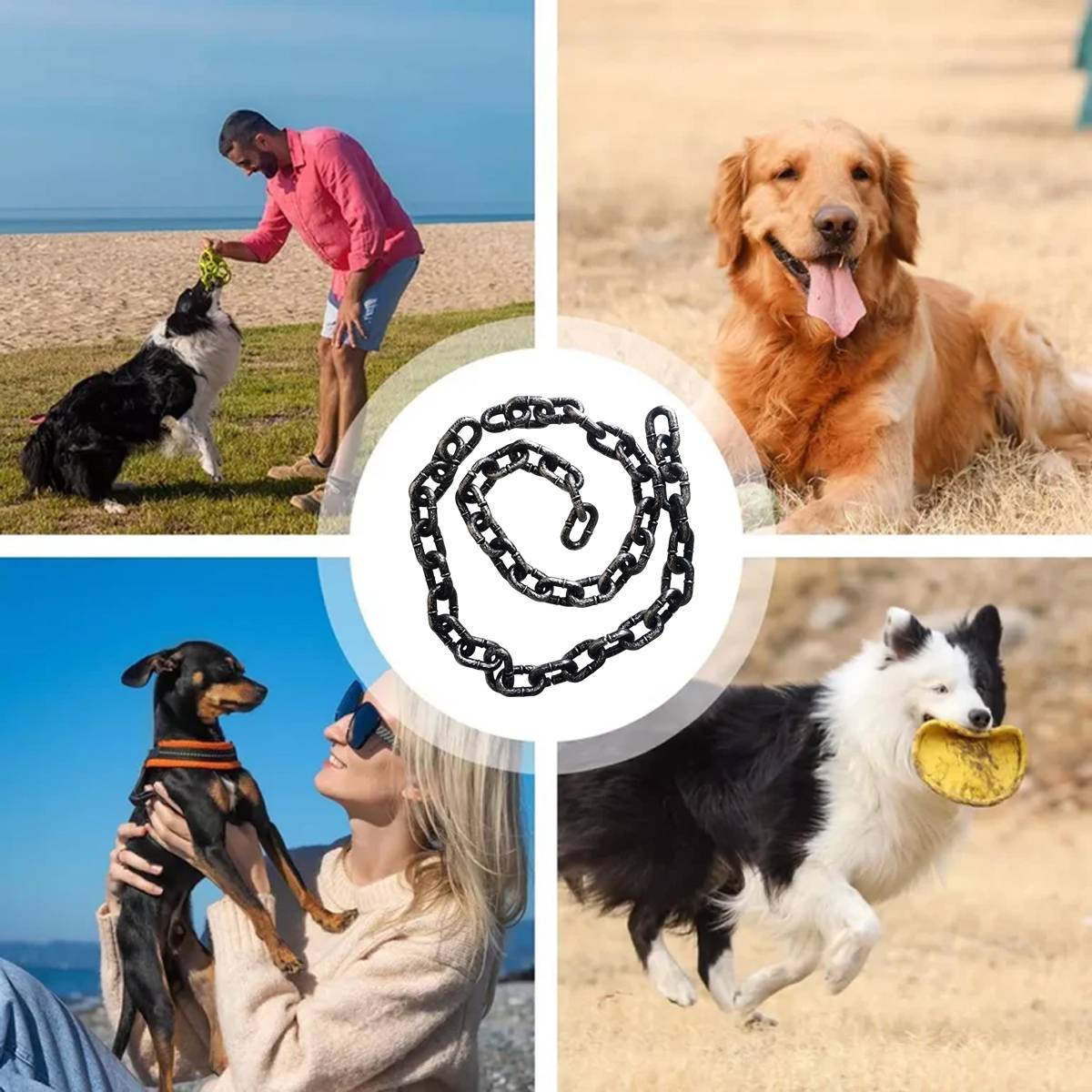 Fake Big Dog Chain Leash for Small Dogs