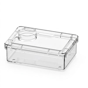 Clear Reptile Feeder Box with Anti-Spill Lid
