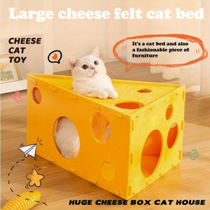 Felt Cheese Wedge Cat Bed