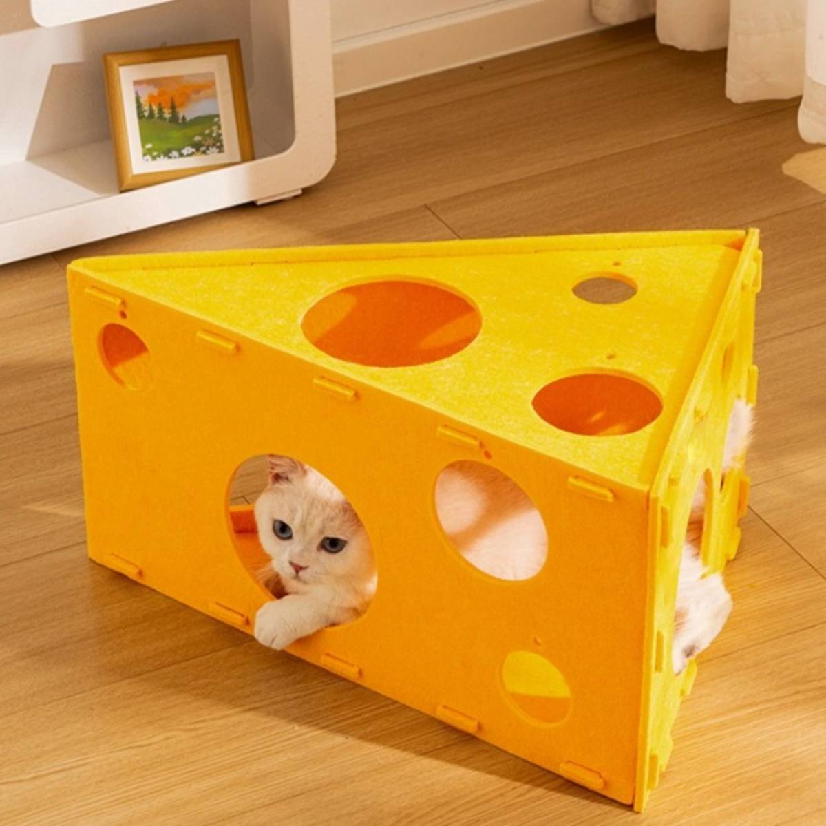 Felt Cheese Wedge Cat Bed
