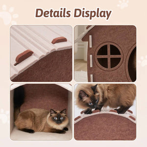 Felt Cat House Bed Cozy Cat Nest Cottage