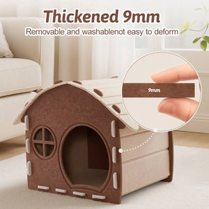 Felt Cat House Bed Cozy Cat Nest Cottage