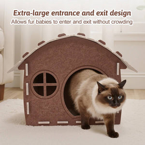 Felt Cat House Bed Cozy Cat Nest Cottage